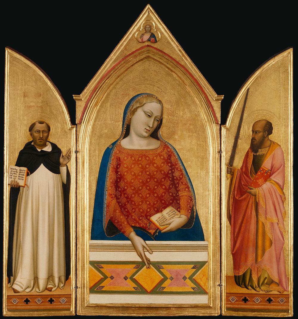 The Virgin Mary with Saints Thomas Aquinas and Paul by Bernardo Daddi