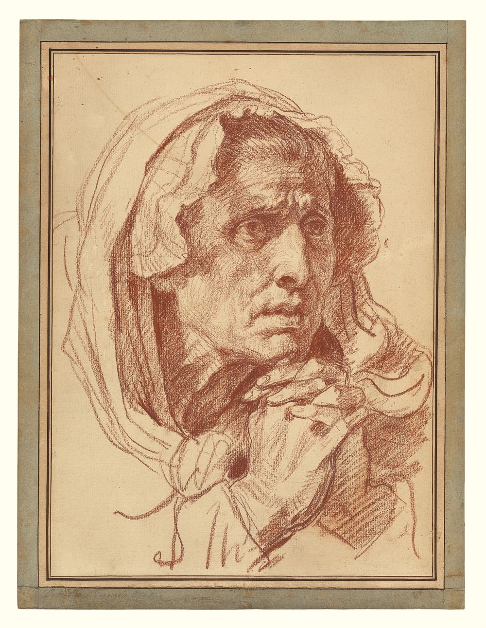 Study of the Head of an Old Woman by Jean Baptiste Greuze
