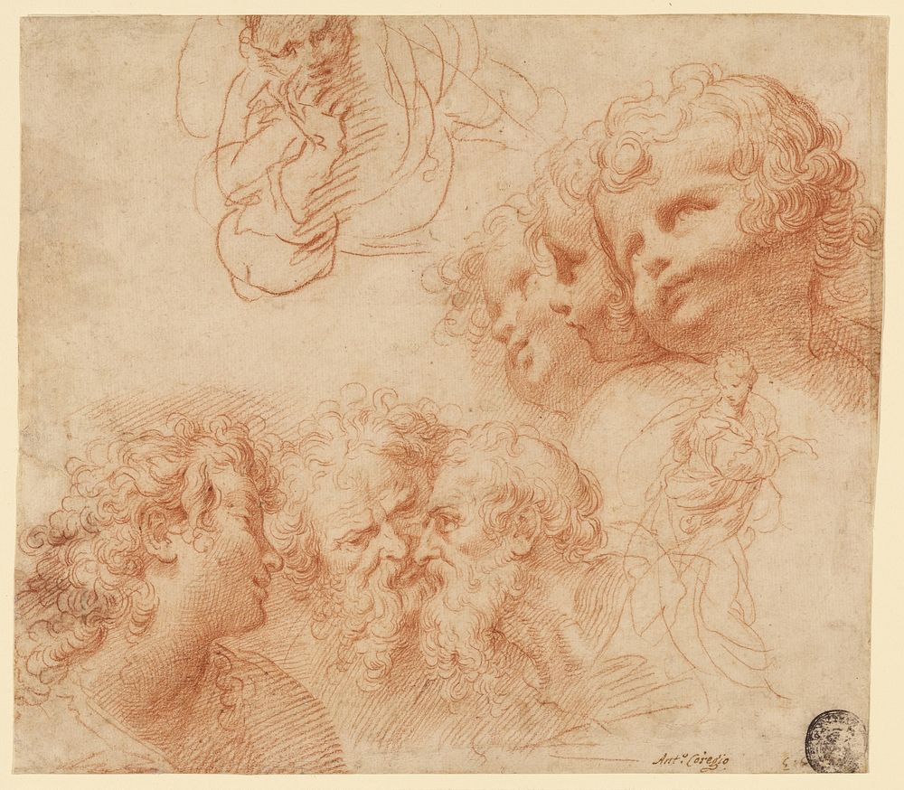 Head and Figure Studies by Giulio Cesare Procaccini