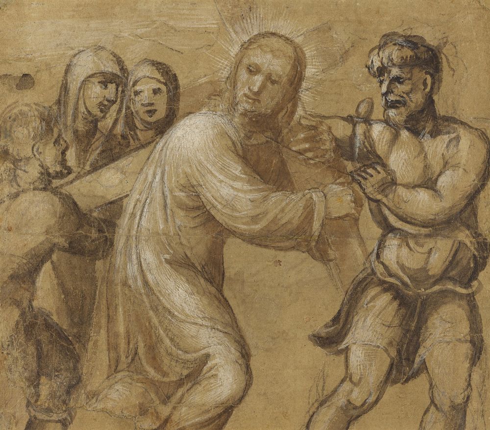 Christ Carrying the Cross (recto); The Resurrection (verso) by Sodoma Giovanni Antonio Bazzi