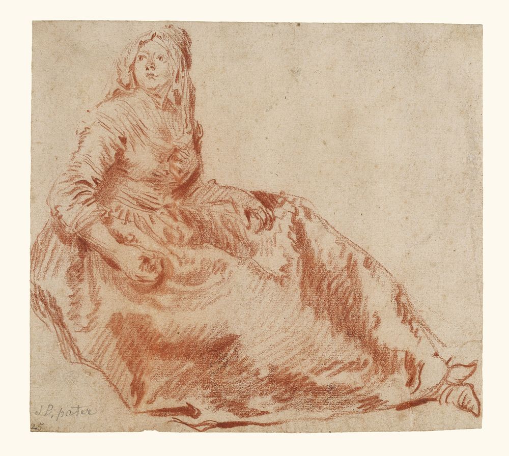Study of a Seated Woman by Jean Baptiste Pater