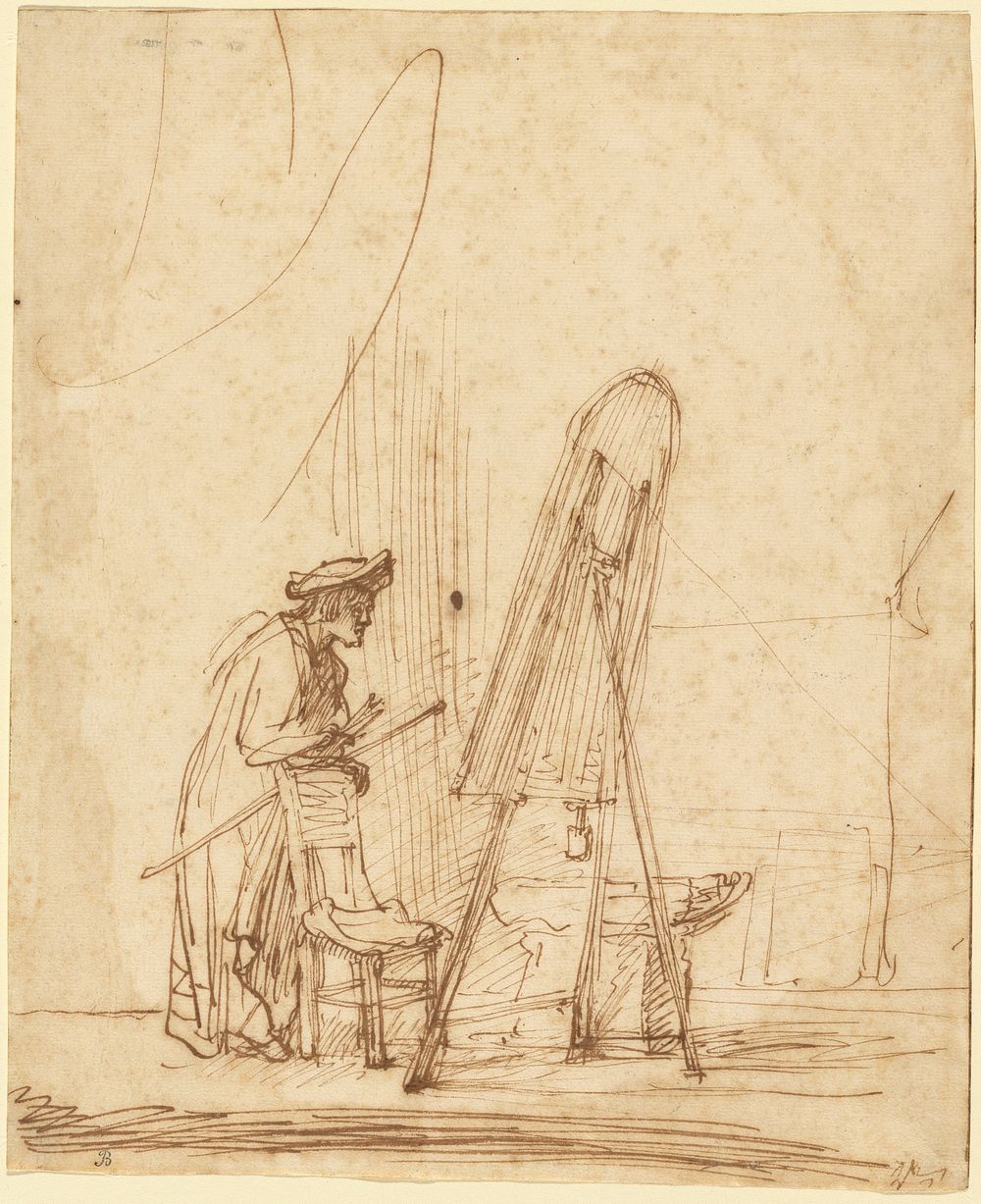An Artist in His Studio by Rembrandt Harmensz van Rijn