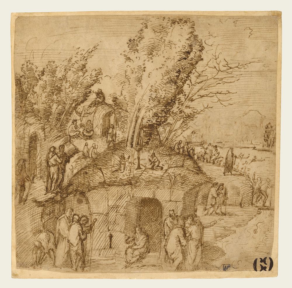 A Thebaid: Monks and Hermits in a Landscape by Lorenzo Costa