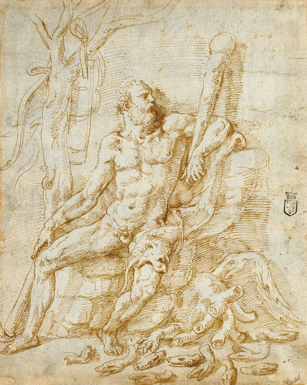Hercules Resting after Killing the Hydra by Giulio Romano Giulio Pippi