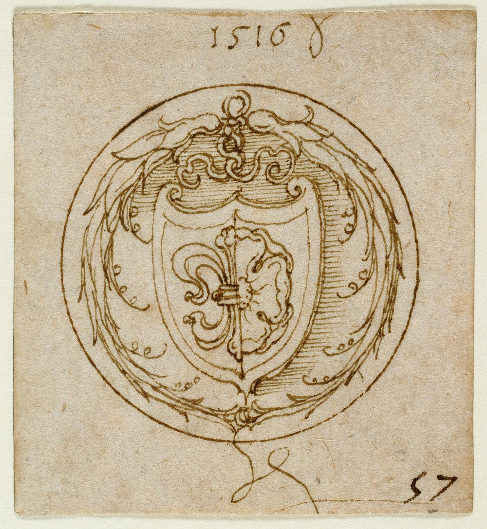 Design for an Ornament or Signet Ring with the Arms of Lazarus Spengler by Albrecht Dürer