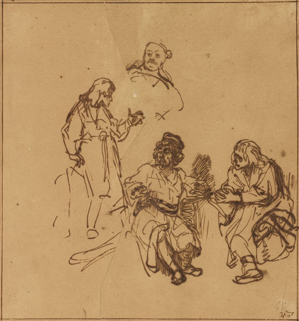 Joseph in Prison Interpreting the Dreams of Pharoah's Baker and Butler by Rembrandt Harmensz van Rijn