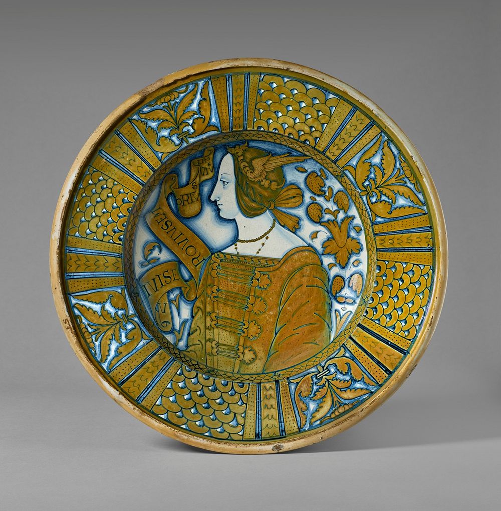 Lustered Plate with a Female Bust