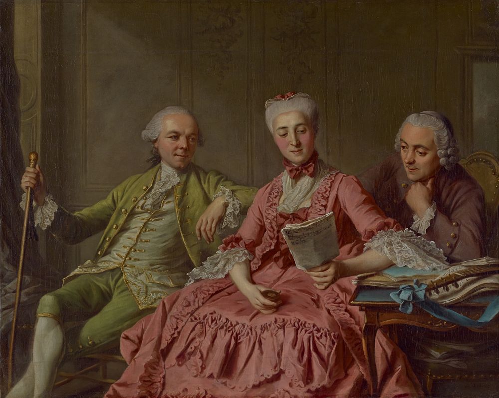 Presumed Portrait of the Duc de Choiseul and Two Companions by Jacques Wilbaut