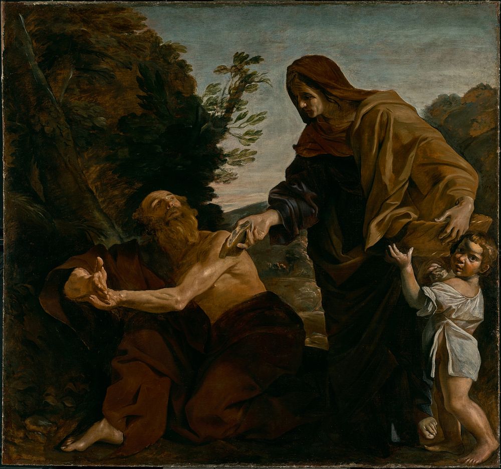 Elijah Receiving Bread from the Widow of Zarephath by Giovanni Lanfranco