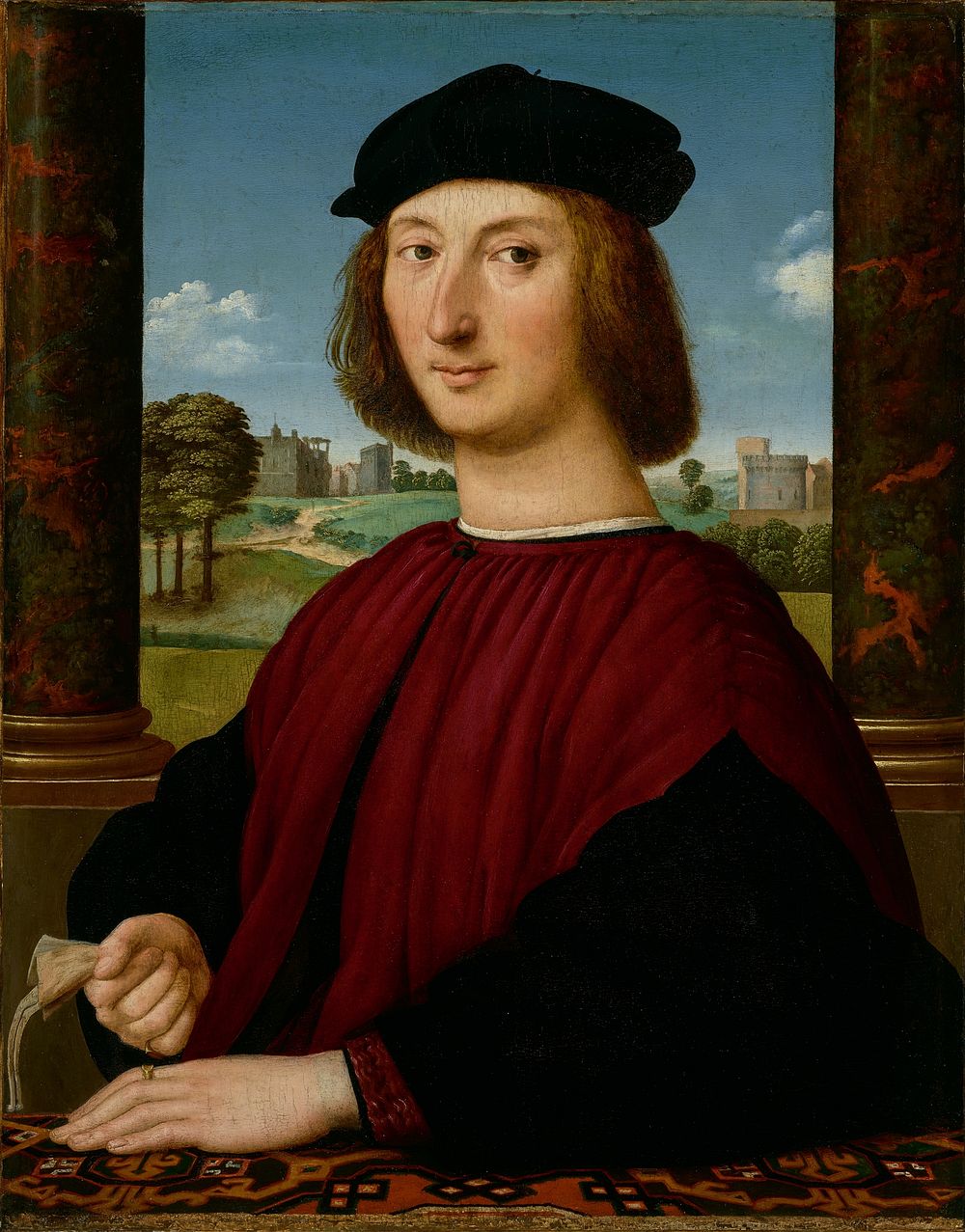 Portrait of a Young Man in Red by Raphael Raffaello Sanzio