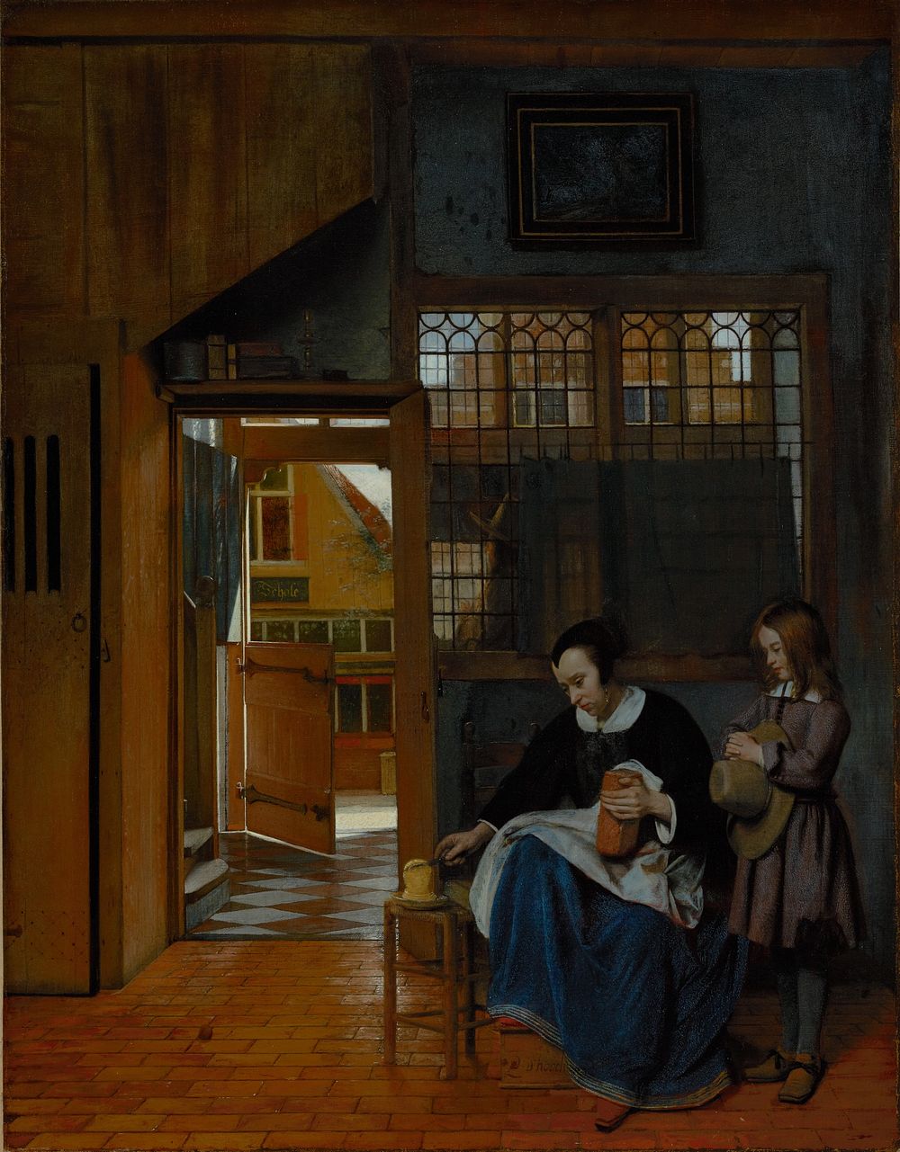 A Woman Preparing Bread and Butter for a Boy by Pieter de Hooch