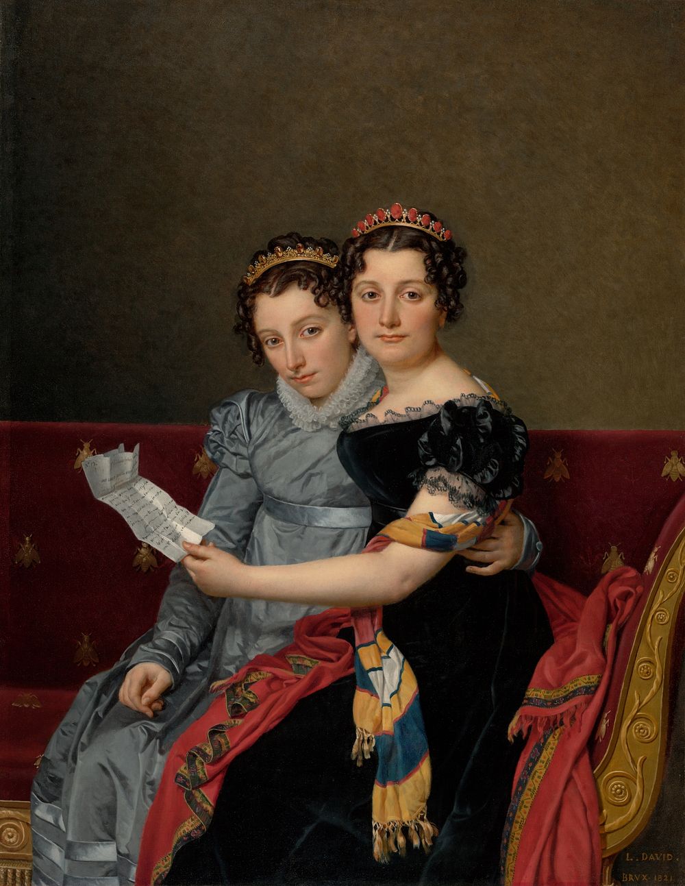 Portrait of the Sisters Zénaïde and Charlotte Bonaparte by Jacques Louis David