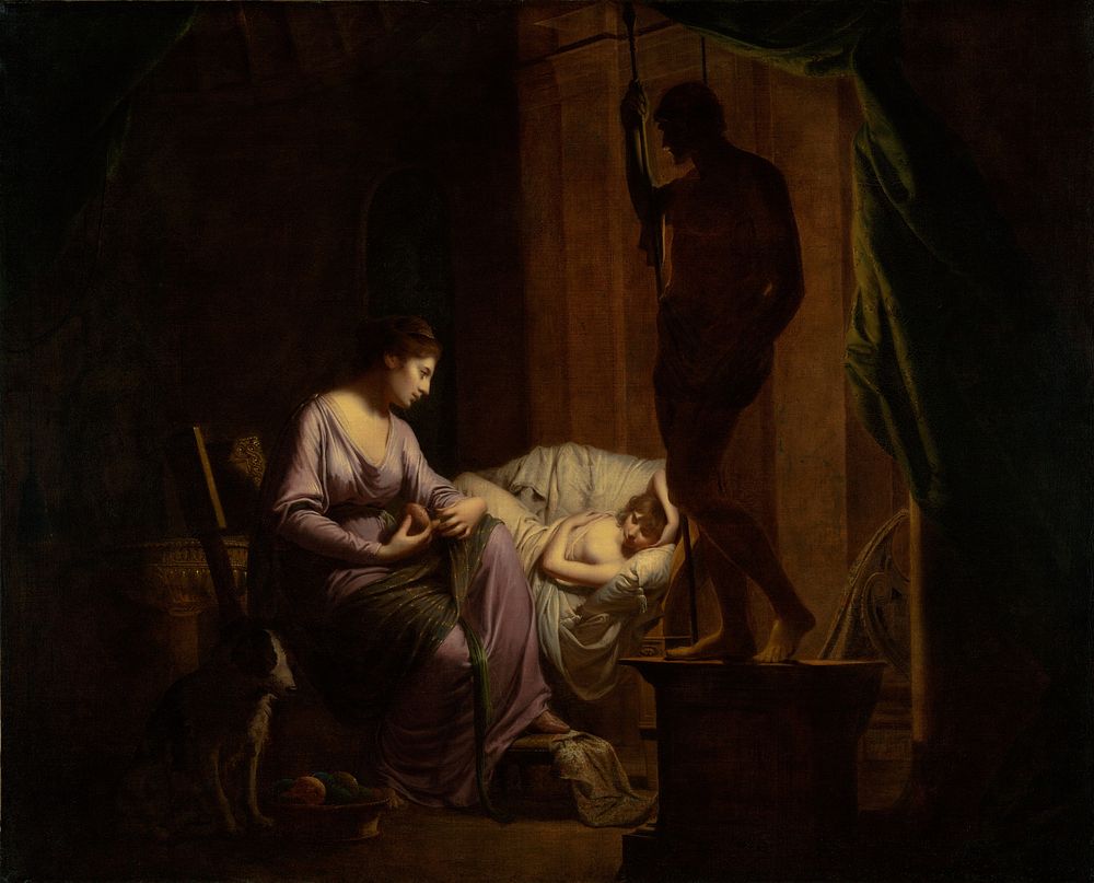 Penelope Unraveling Her Web by Joseph Wright of Derby