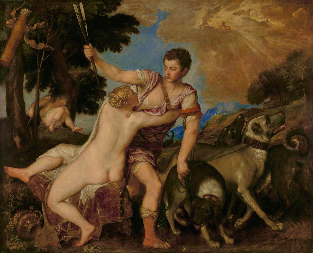 Venus and Adonis by Titian Tiziano Vecellio