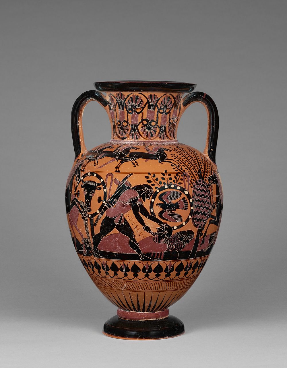 Chalcidian Black-Figure Neck Amphora by Inscription Painter