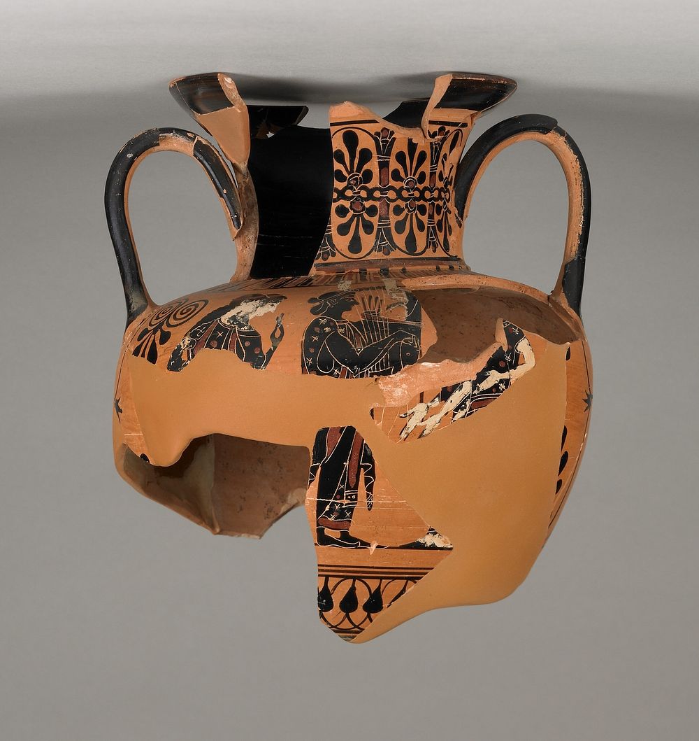 Fragmentary Attic Black-Figure Neck Amphora (comprised of 34 fragments)