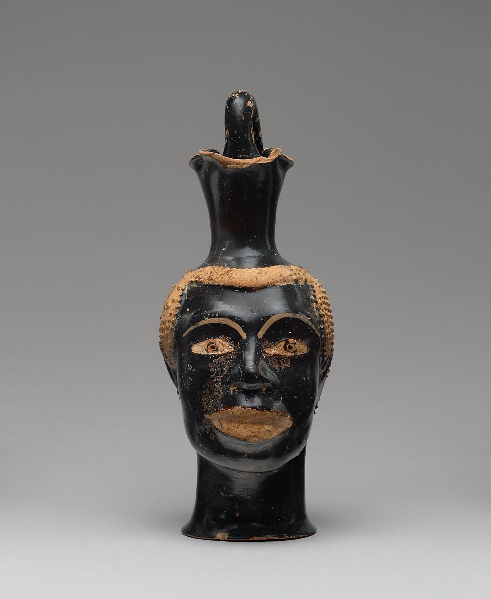 Pitcher (Oinochoe) in the Form of a Head of a Youth by Class B bis Class of Louvre H 62