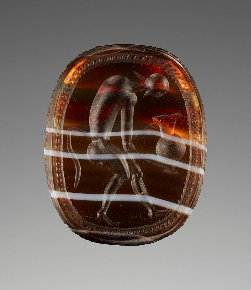 Scarab with Satyr Carrying an Amphora