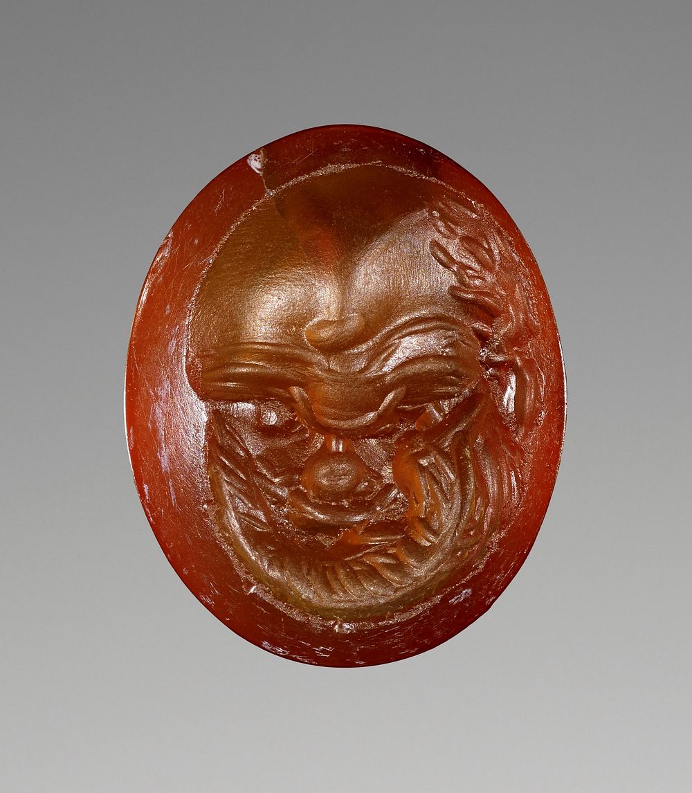 Engraved Gem with a Bearded Comic Mask