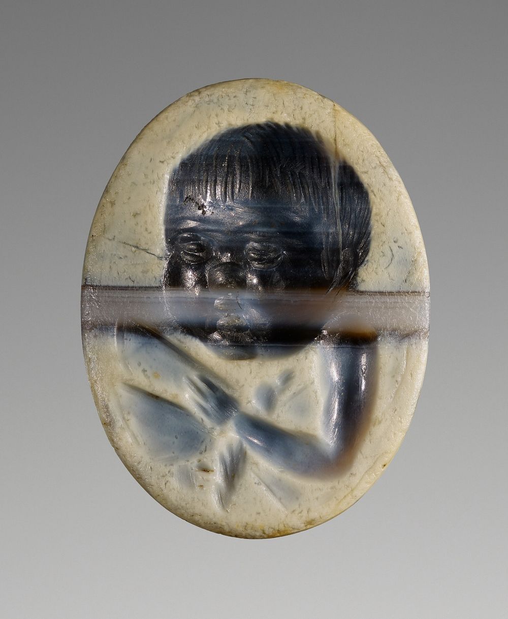 Engraved Gem with Cupid holding a Butterfly