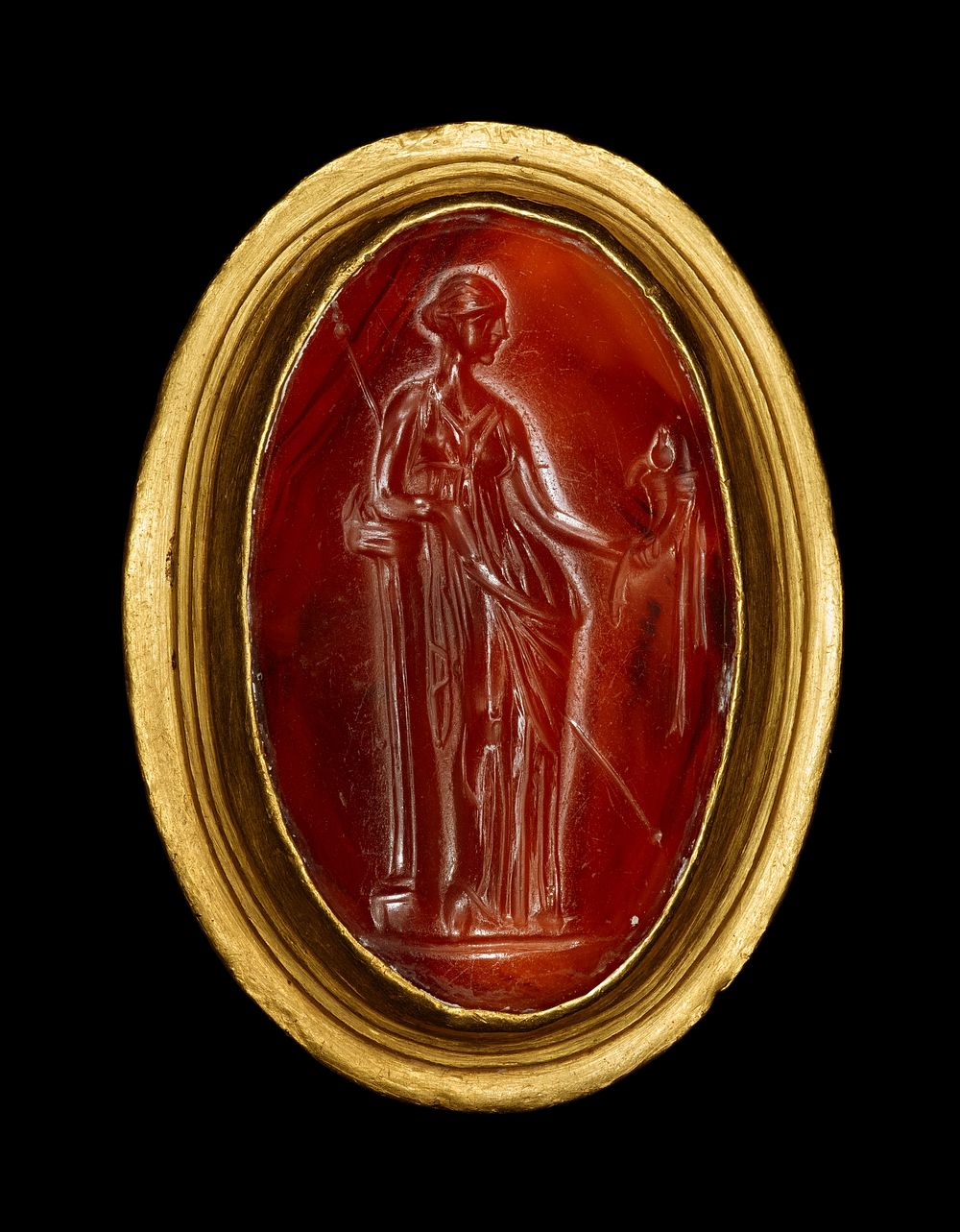 Ring inset with intaglio representing Fortuna