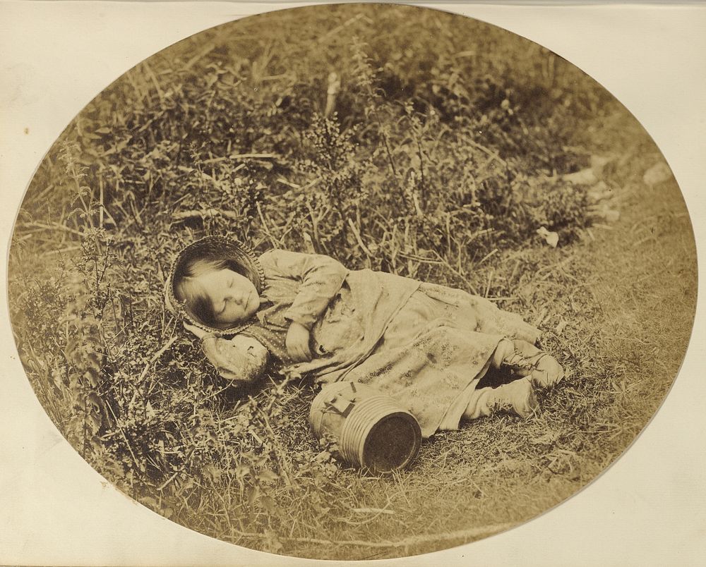 Girl sleeping in grass by William Sherlock