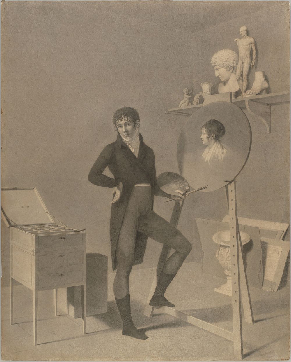 Portrait of an Artist in his Studio by Robert Jacques Lefevre