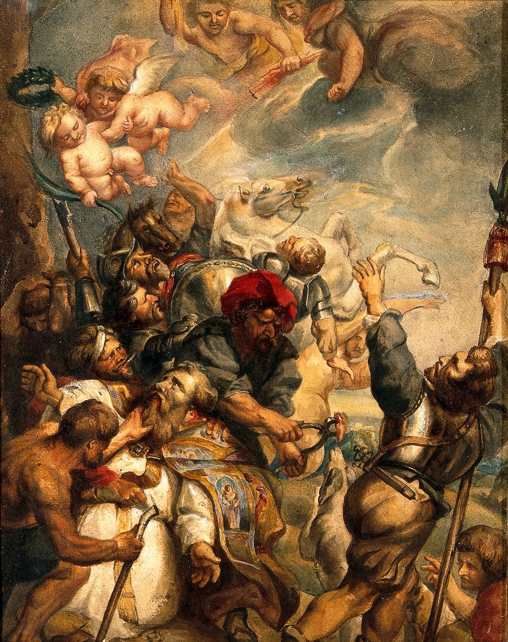Saint Livinus: martyrdom. Watercolour after Sir P.P. Rubens.