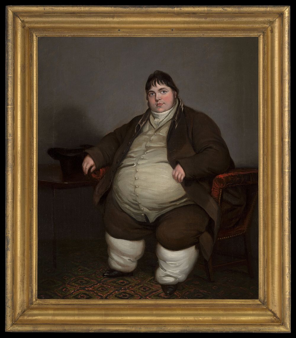 Daniel Lambert, weighing almost forty stone. Oil painting.