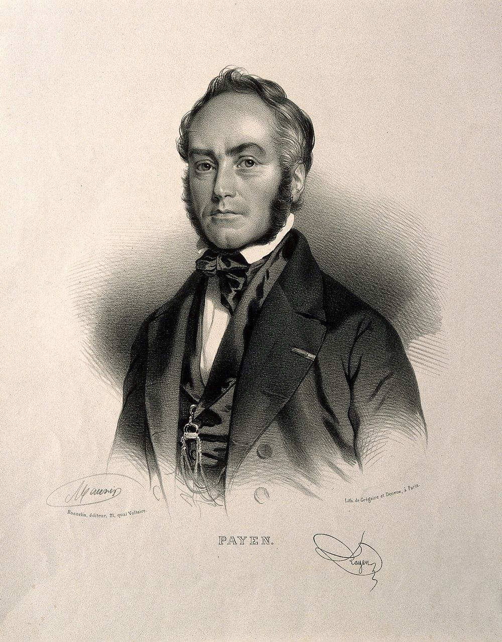 Anselm Payen. Lithograph by N. E. Maurin.