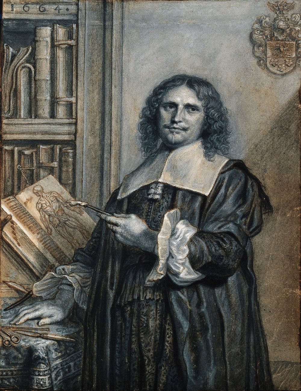 Michael Boudewyns. Drawing by A. van Diepenbeck, 1664.