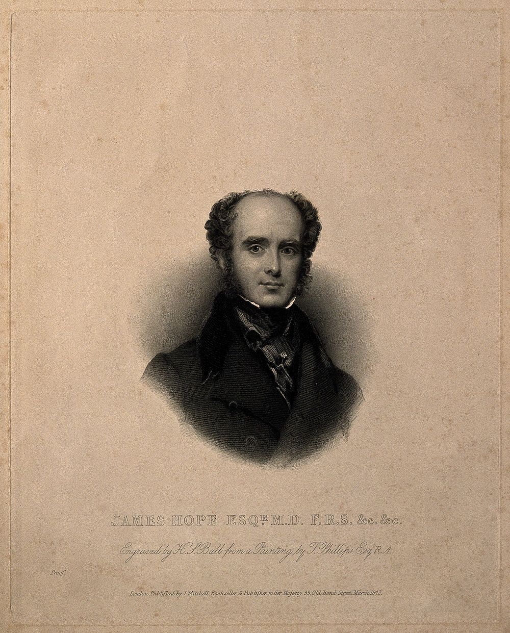 James Hope. Stipple engraving by H. S. Ball, 1842, after T. Phillips.