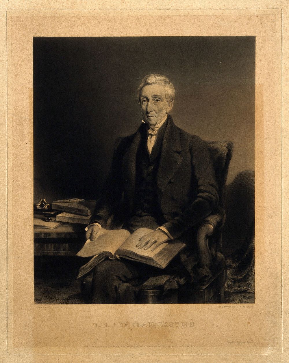 Thomas Emerson Headlam. Mezzotint by G. H. Phillips after T. Carrick.