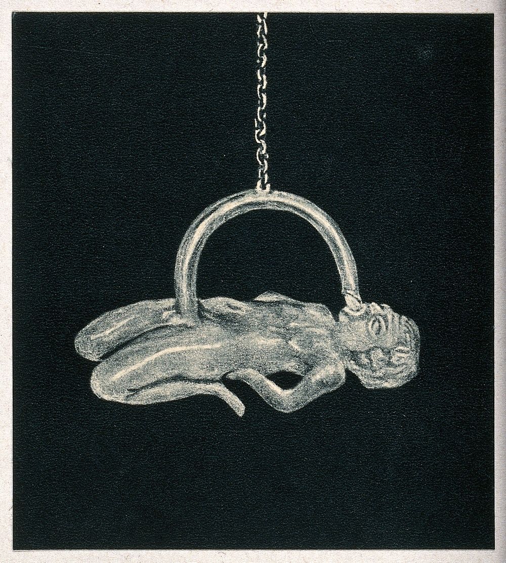 A figure in the form of a phallic motif. Process print, 1921.