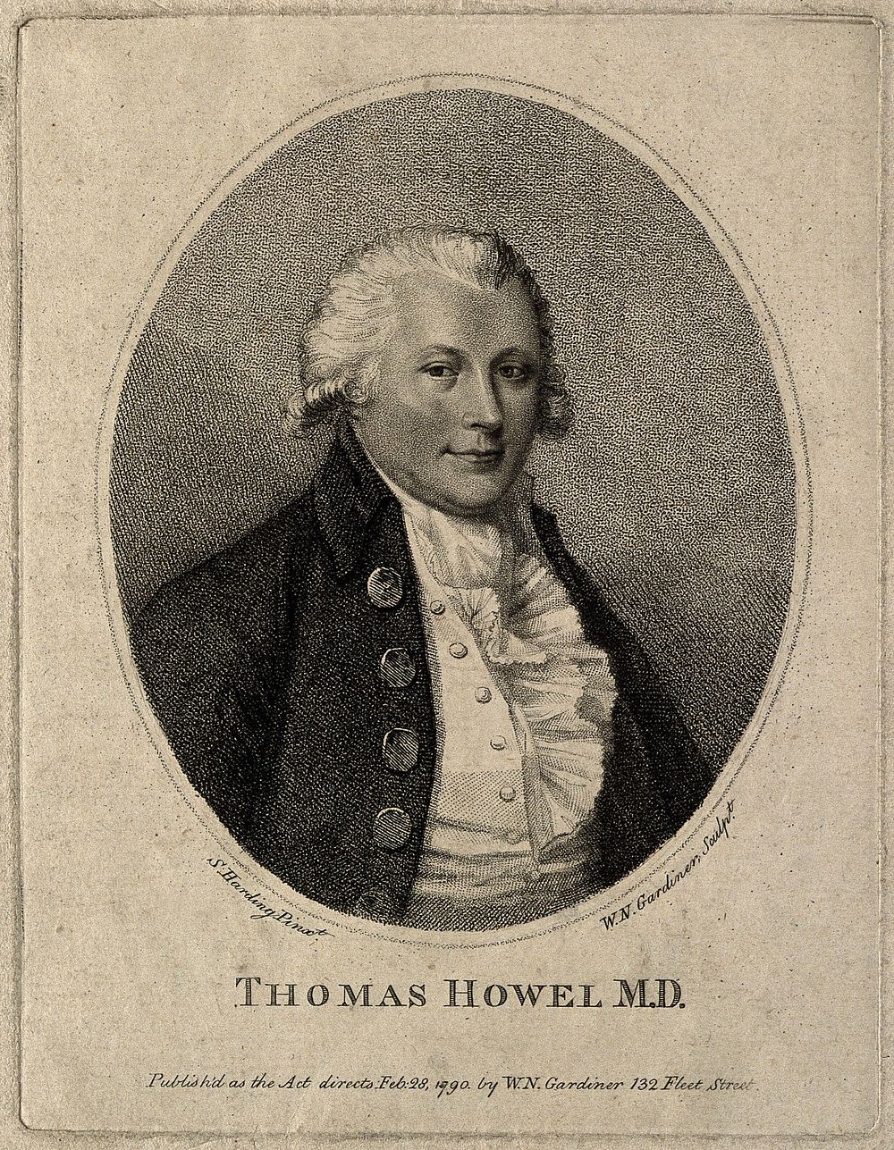 Thomas Howel. Stipple engraving by W. N. Gardiner, 1790, after S. Harding.