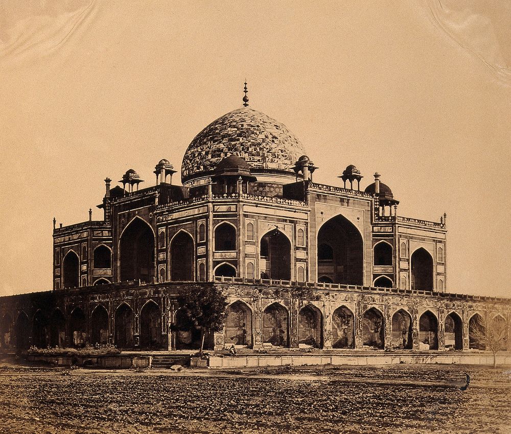 India: the 'tomb of the Emperor Hoomaon where Major Hodson captured the King of Delhi'. Photograph by F. Beato, c. 1858.