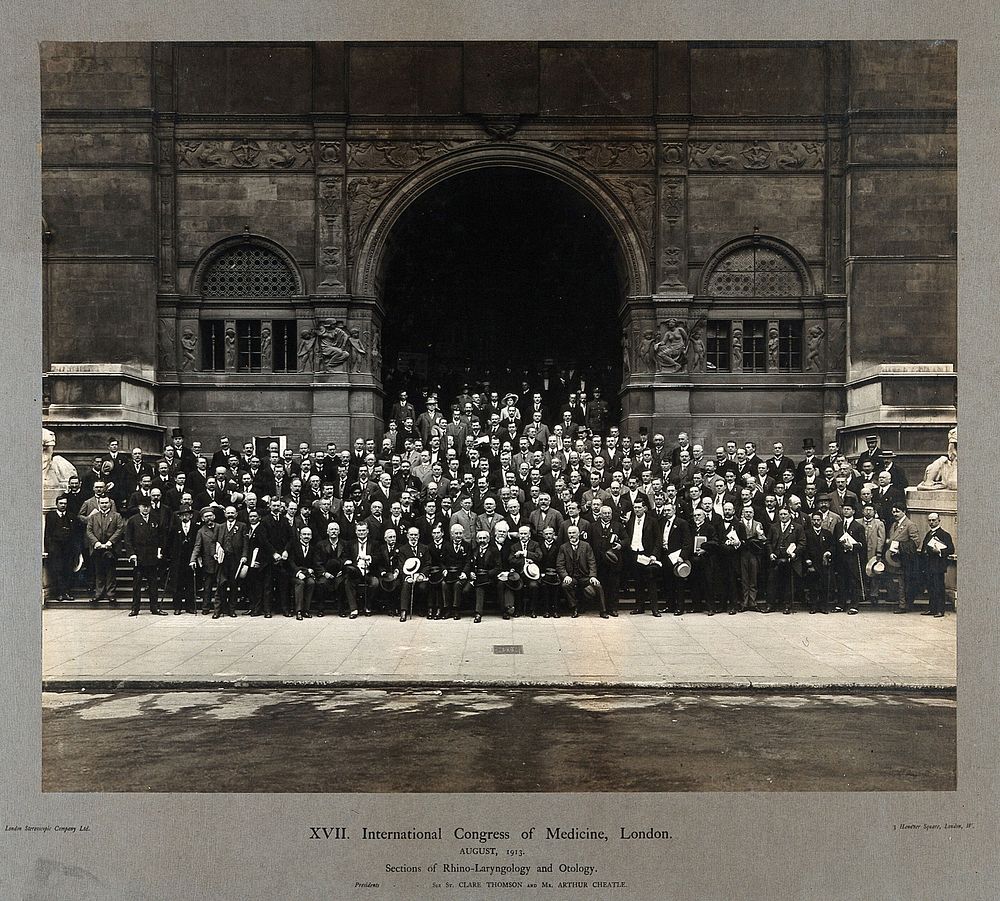 International Congress of Medicine (Rhino-Laryngology and Otology section). Photograph by London Stereoscopic Co. Ltd, 1913.