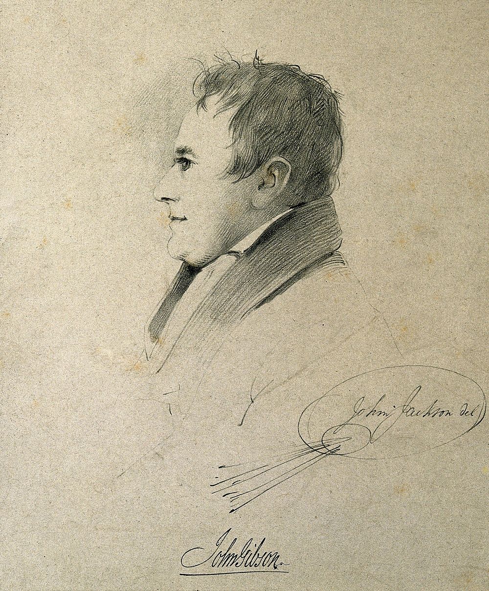 John Gibson. Lithograph by J. Jackson after himself.