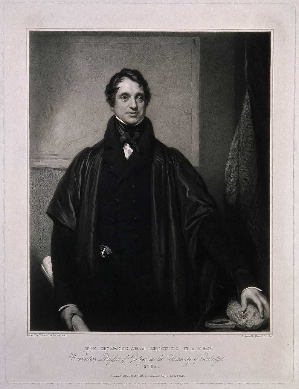 Adam Sedgwick. Mezzotint by S. Cousins, 1833, after T. Phillips, 1832.