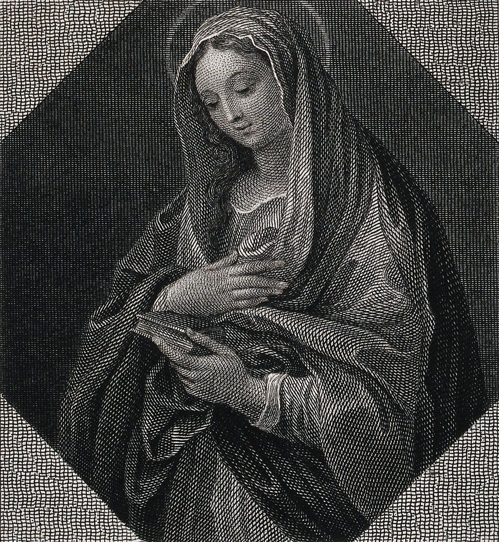 Saint Mary (the Blessed Virgin). Etching after O. Marinari.