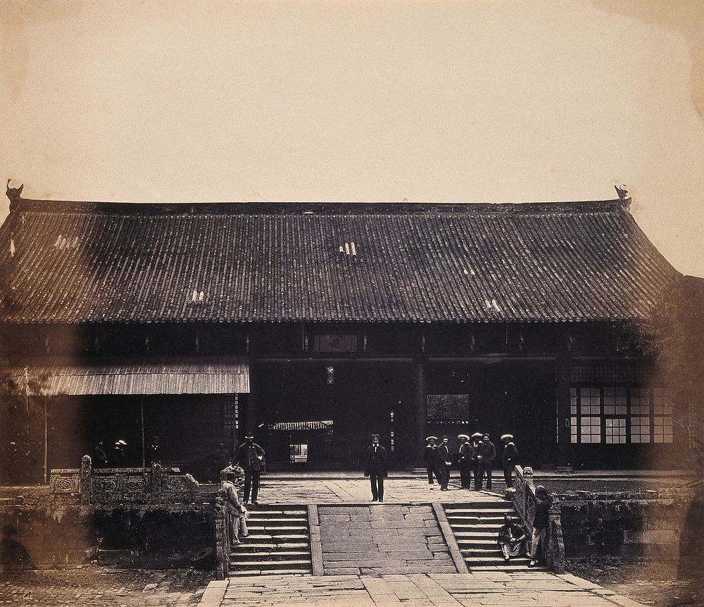 Canton, China: the official residence (known as the 'Yamun') of the Tartar governor. Photograph by Felice Beato, 1860.