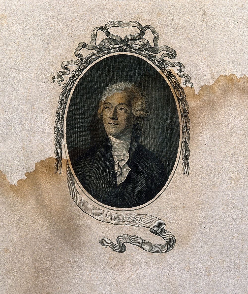 Antoine Laurent Lavoisier. Line engraving by J. Caldwall, 1801, after J. Opie after J. L. David.