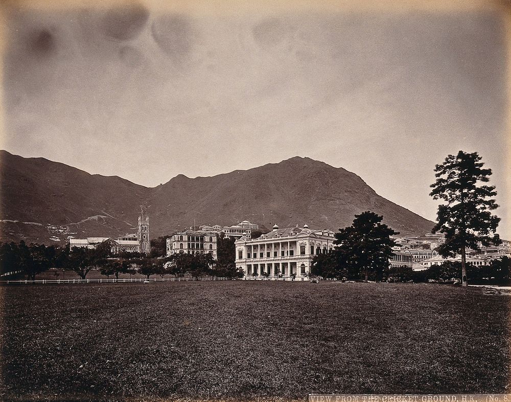 Hong Kong: the Parade Ground, City Hall and Cathedral. Photograph by W.P. Floyd, ca. 1873.