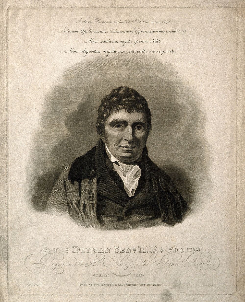 Andrew Duncan. Engraving by E. Mitchell, 1819, after H. Raeburn.