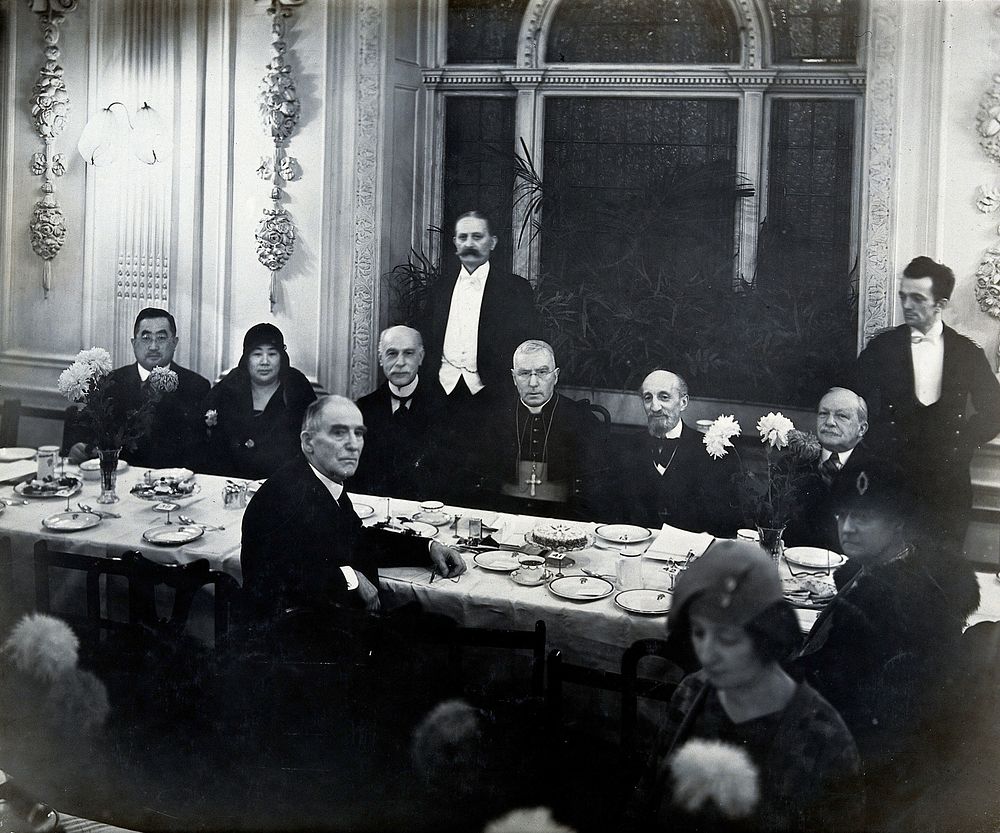 Henry Solomon Wellcome at the dinner to mark the opening of the cinchona exhibition. Photograph by Walshams, 1930.