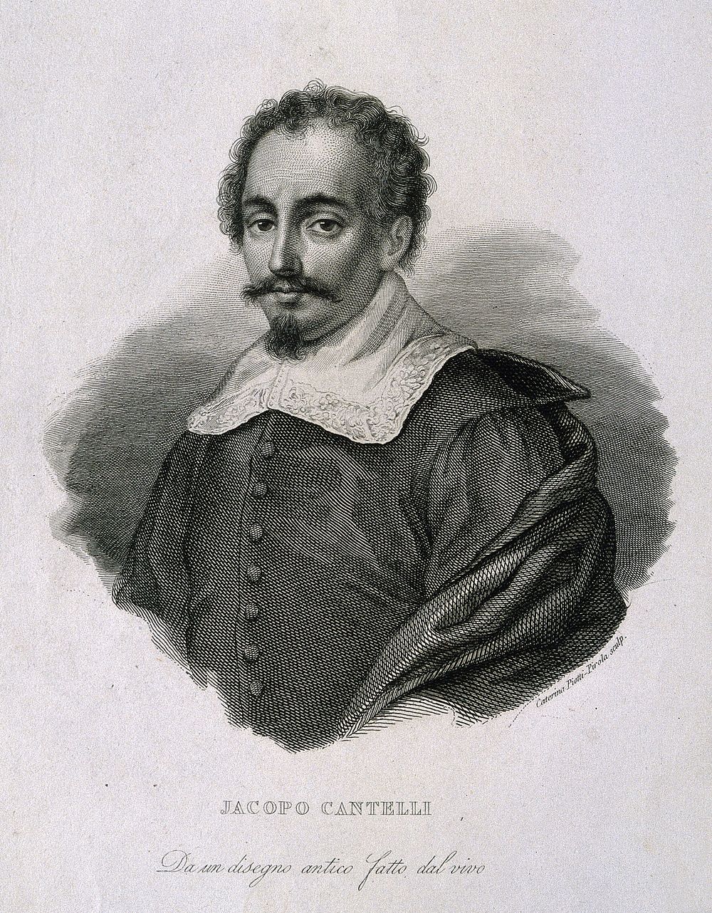 Jacopo Cantelli. Line engraving by Caterina Piotti-Pirola.