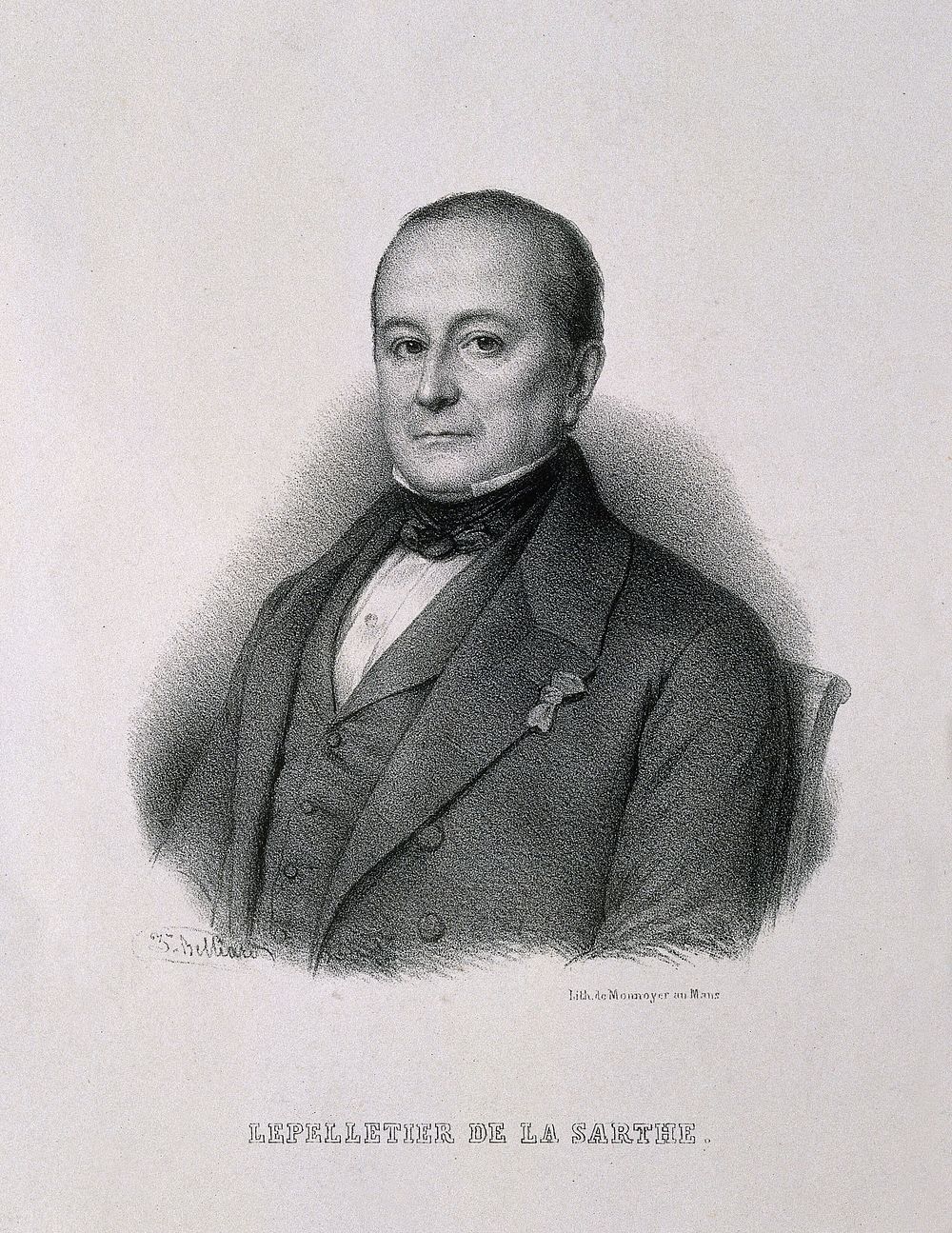 Almire René Jacques Lepelletier de La Sarthe. Lithograph by Z. Belliard.