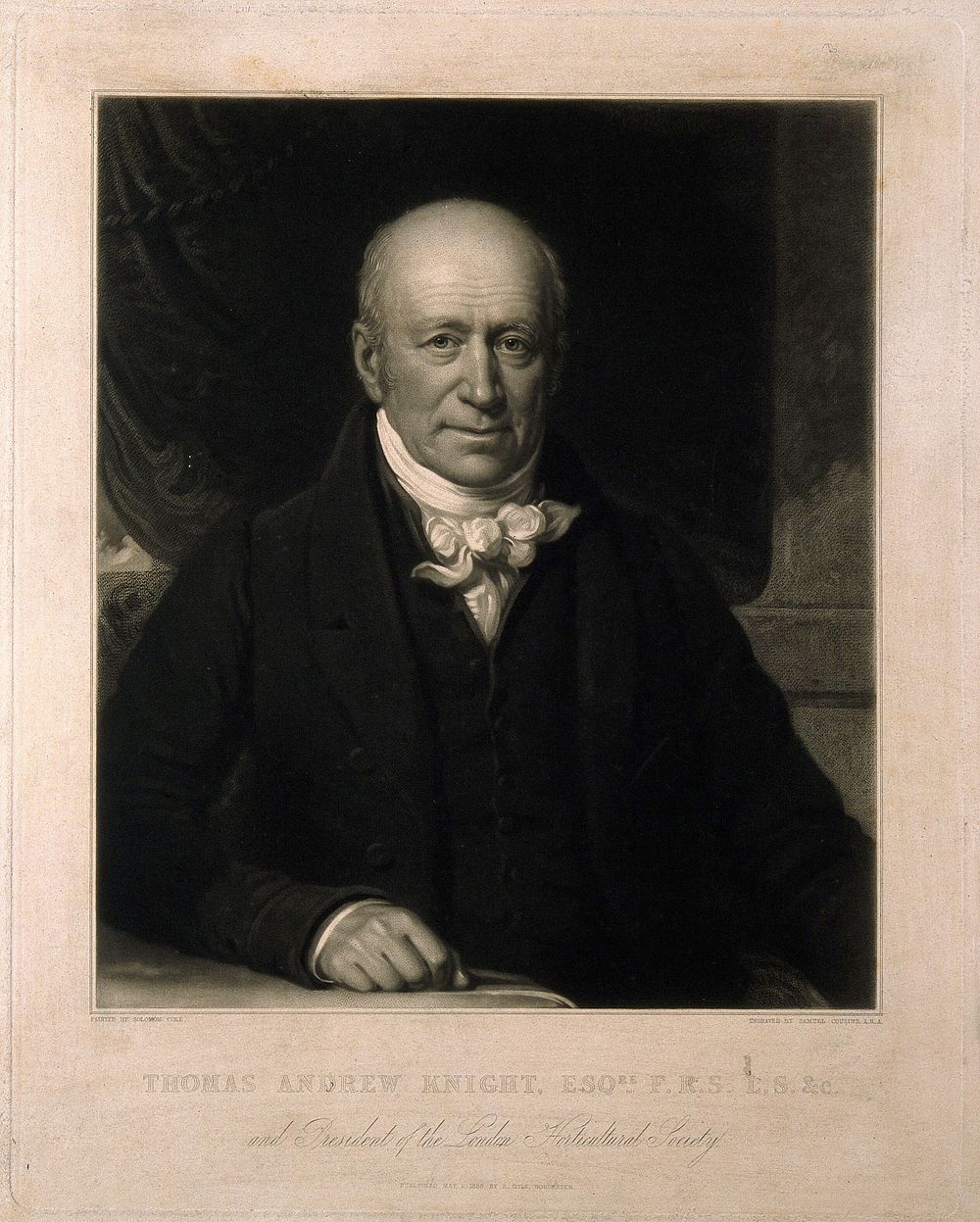 Thomas Andrew Knight. Mezzotint by S. Cousins, 1836, after S. Cole.