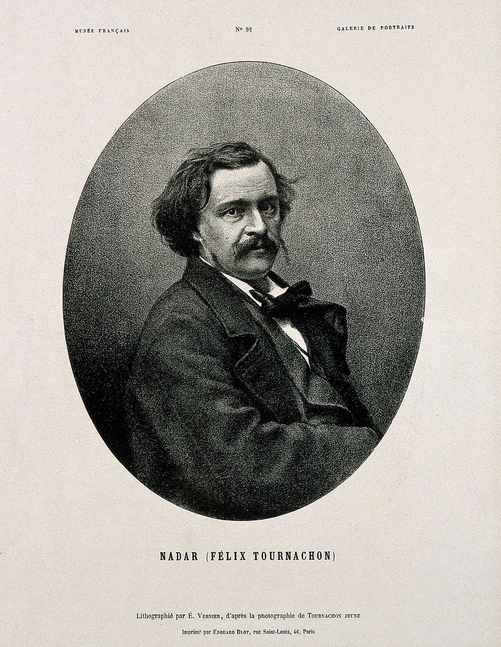 Félix Tournachon [Nadar]. Lithograph by É. Vernier after Paul Tournachon [Nadar junior].