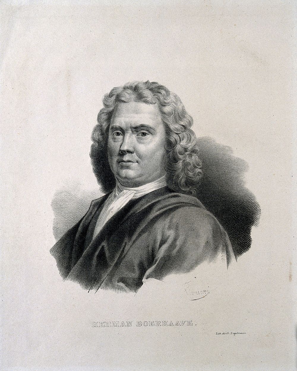 Hermann Boerhaave. Lithograph by G. Vigneron.